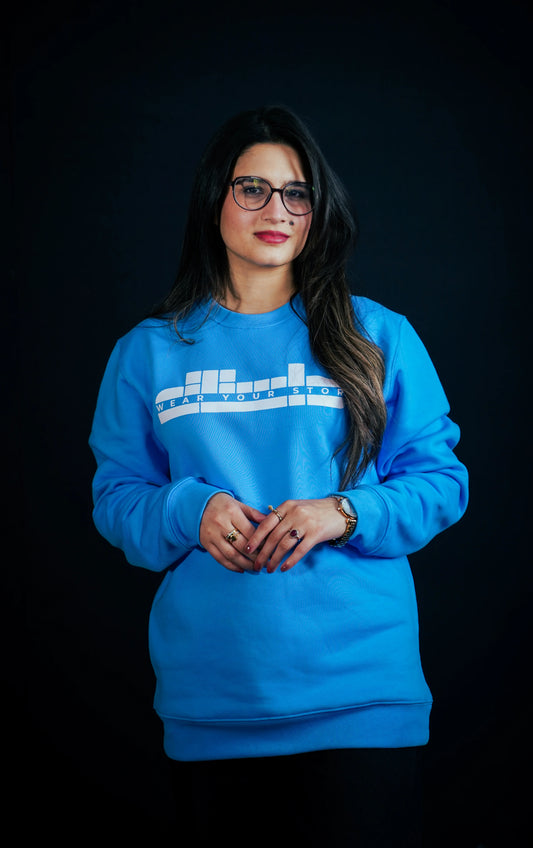 Cuddly Blue Unisex Relaxed Fit 400 Plus GSM Sweat Shirt - D.Sweatz by Daastaan
