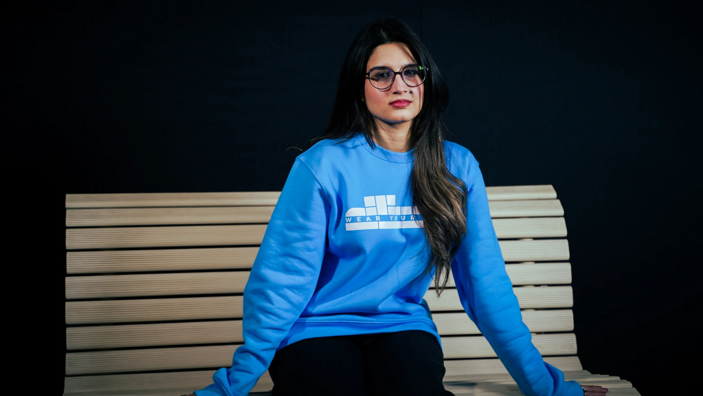 Cuddly Blue Unisex Relaxed Fit 400 Plus GSM Sweat Shirt - D.Sweatz by Daastaan