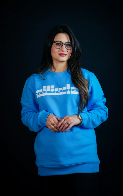 Cuddly Blue Unisex Relaxed Fit 400 Plus GSM Sweat Shirt - D.Sweatz by Daastaan