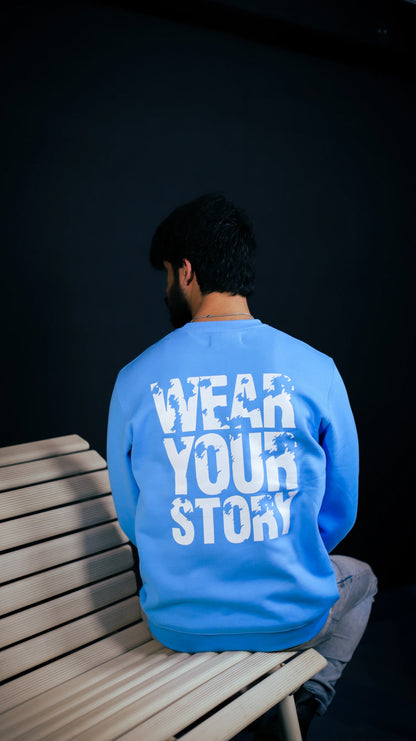 Cuddly Blue Unisex Relaxed Fit 400 Plus GSM Sweat Shirt - D.Sweatz by Daastaan